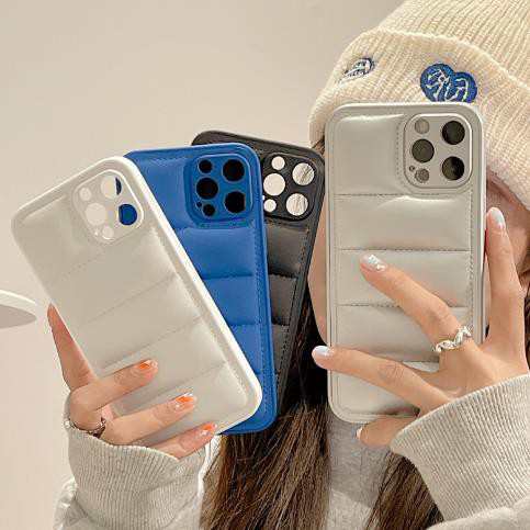 ソフトシリコン スマホケース 小衆設計 純色 ダウンジャケット i Phone13 promax ケース iphone12 pro max ケース iphone12mini iphone ケース ip