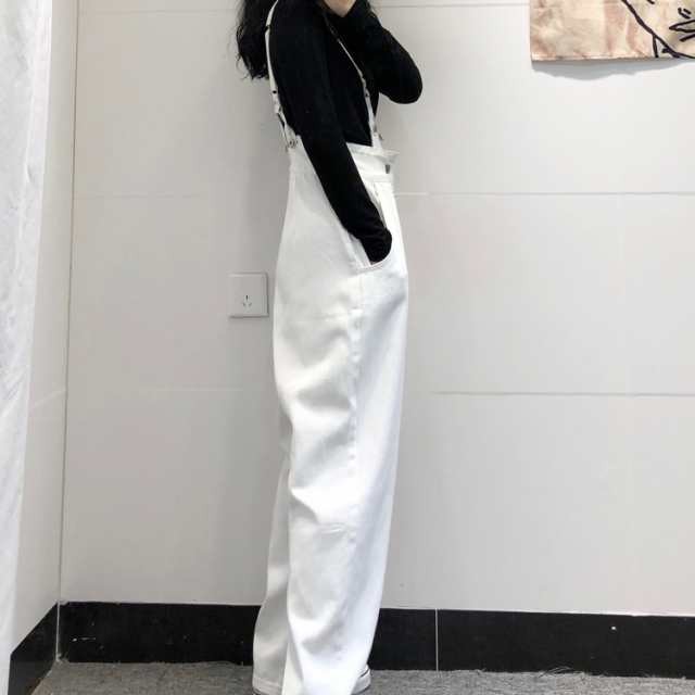 オーバーオール / レディース サロペット カジュアル ゆったり ワンショルダー つなぎ オーバー デニム 春 夏 秋 ツーウェア ワイドレッグ ウエスタンスタイル 10代 20代 30代 サスペンダ