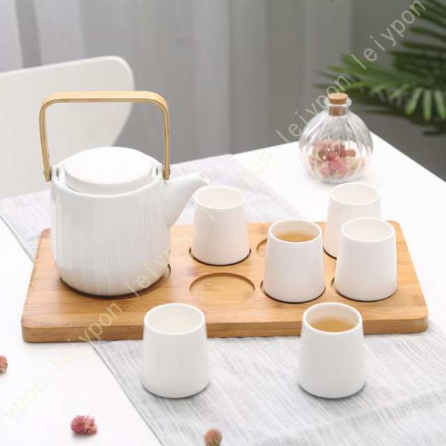 ◆【茶器セット】le=ティーセット(写真) ティーポット=長さ約16cm×高さ約19cm、容量約300ml ティーカップ=長さ約6cm×高さ約7cm、容量約100ml ティートレイ=長さ約38cm×幅