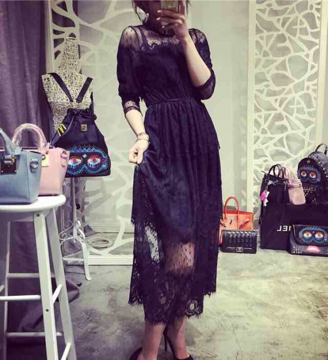 ドレス ワンピース レディース ロング丈 レース 長袖 ハイネック 大きめ サイズ 大人気 上品 おしゃれ 結婚式 2次会 パーティー イベント デート お出かけ 大人 可愛い きれいめ シンプル セ