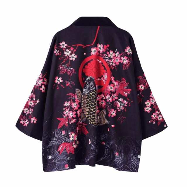 イベントに欠かせない華やかな和柄の法被。肩から舞うような桜の花と背中の鯉が豪華絢爛です。ぱっと注目を浴びること間違いなしなダイナミックデザイン。生地はさらっとしたポリエステル素材を使用。※カラー画像が
