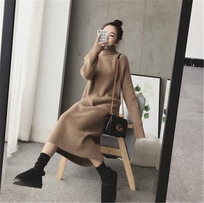 独特の存在感韓国ファッション おしゃれな 気質 大 新品 トレンド タートルネック 長袖 厚手 ウール セーター ワンビース1139独特の存在感韓国ファッション おしゃれな 気質 大 新品 トレンド 